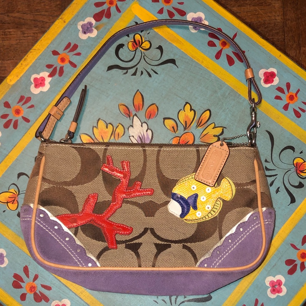 Small Coach Fish Print Purse